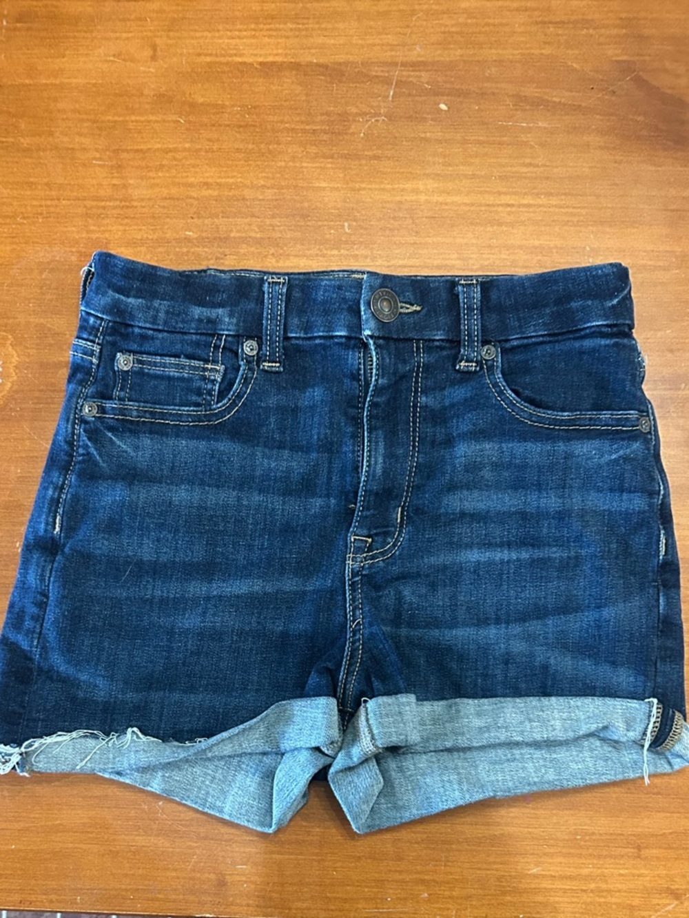 American Eagle Outfitters Dark Indigo Roll-Cuff Jean Shorts